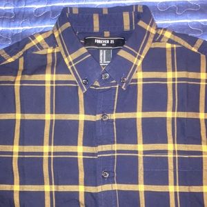 Men’s plaid shirt size medium Black with orange stripes